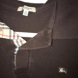 Vintage Burberry Dark Brown Polo in XL